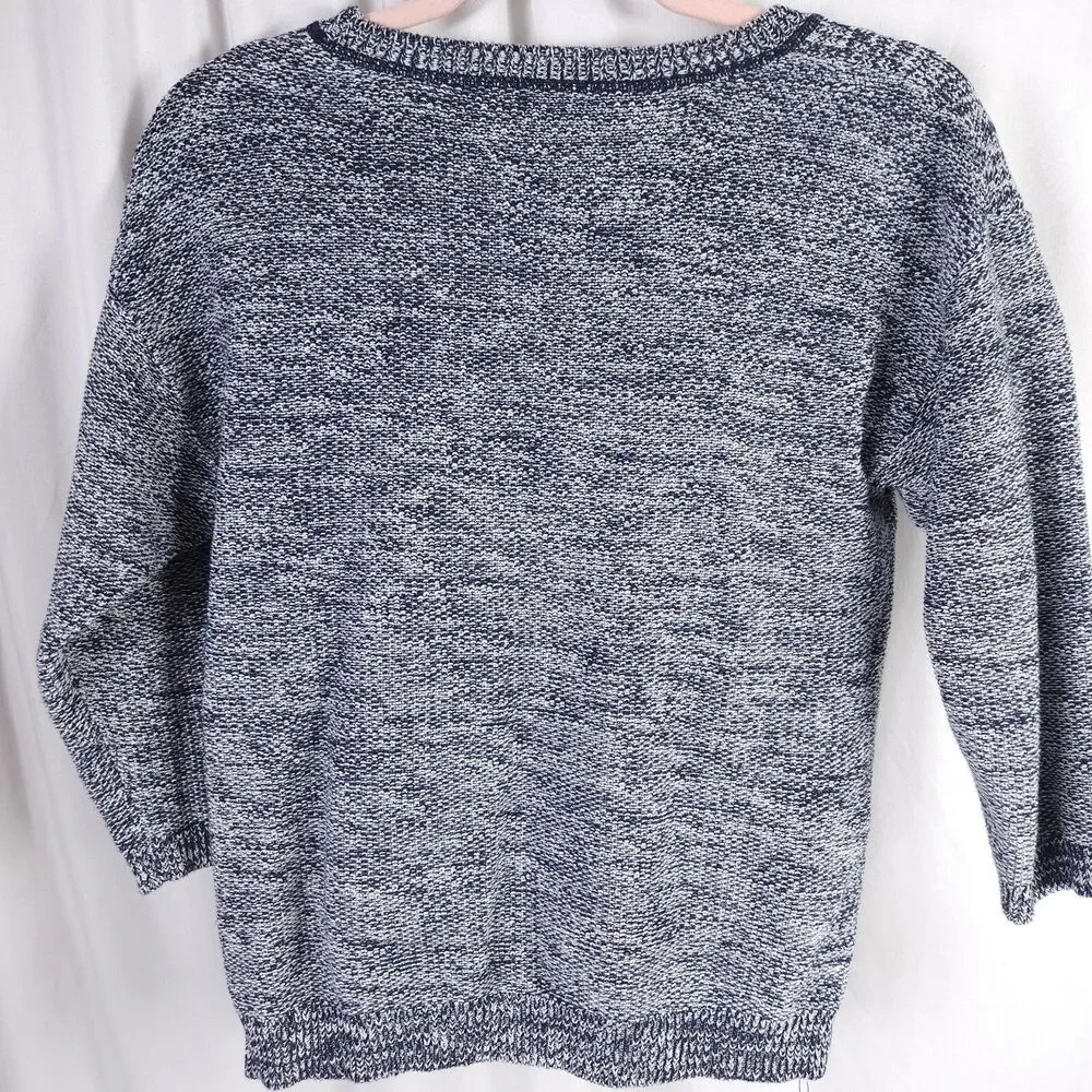 J.Crew Gray Blue Seed Stitch Pullover Sweater Women's Small